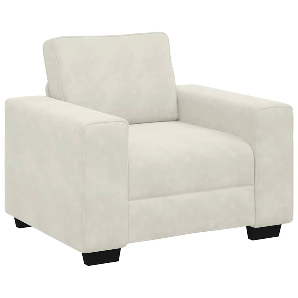 Soffstol gräddvit 100x77x82 cm sammet