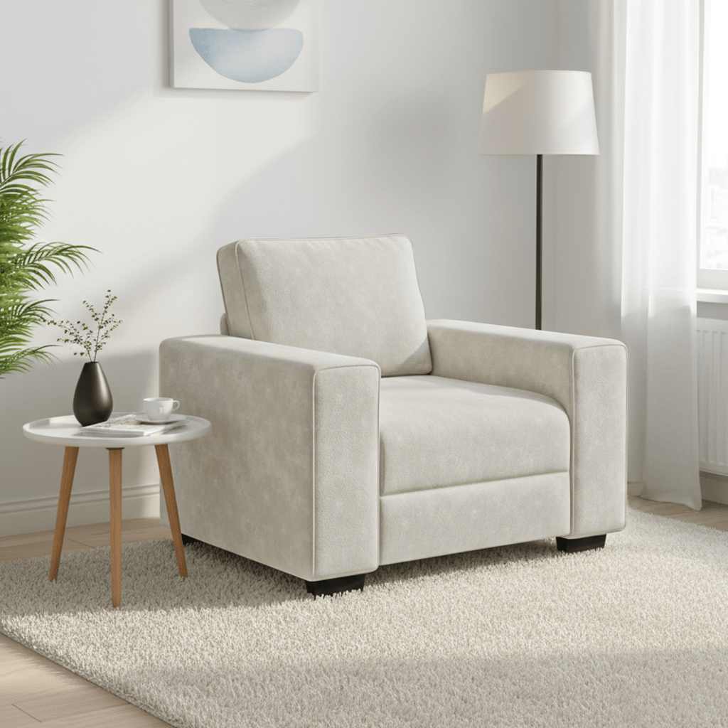 Soffstol gräddvit 100x77x82 cm sammet