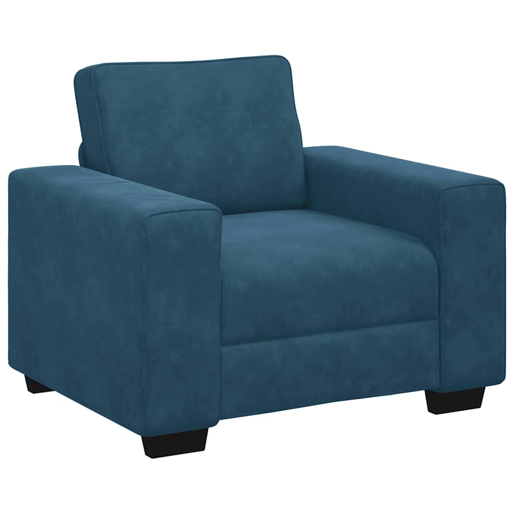 Soffstol blå 100x77x82 cm sammet