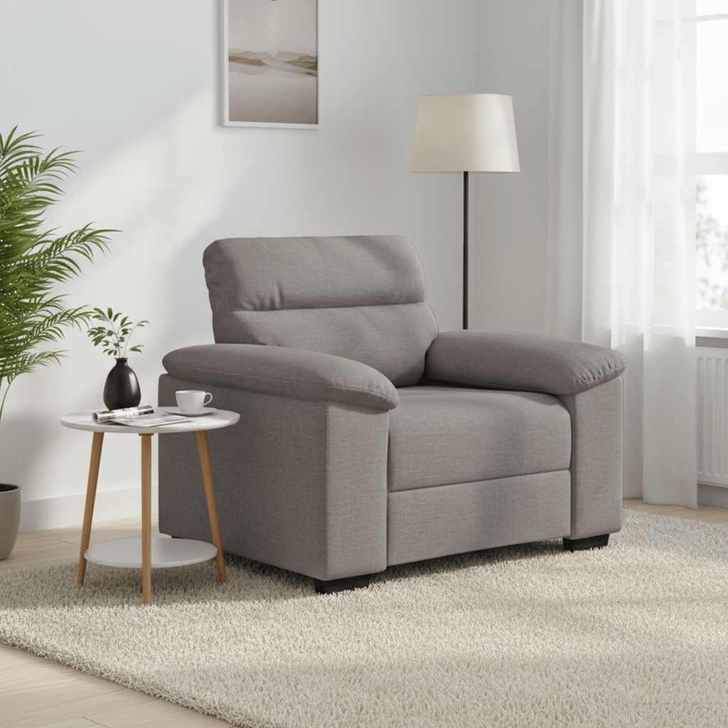 Soffstol taupe 100x81x84 cm tyg