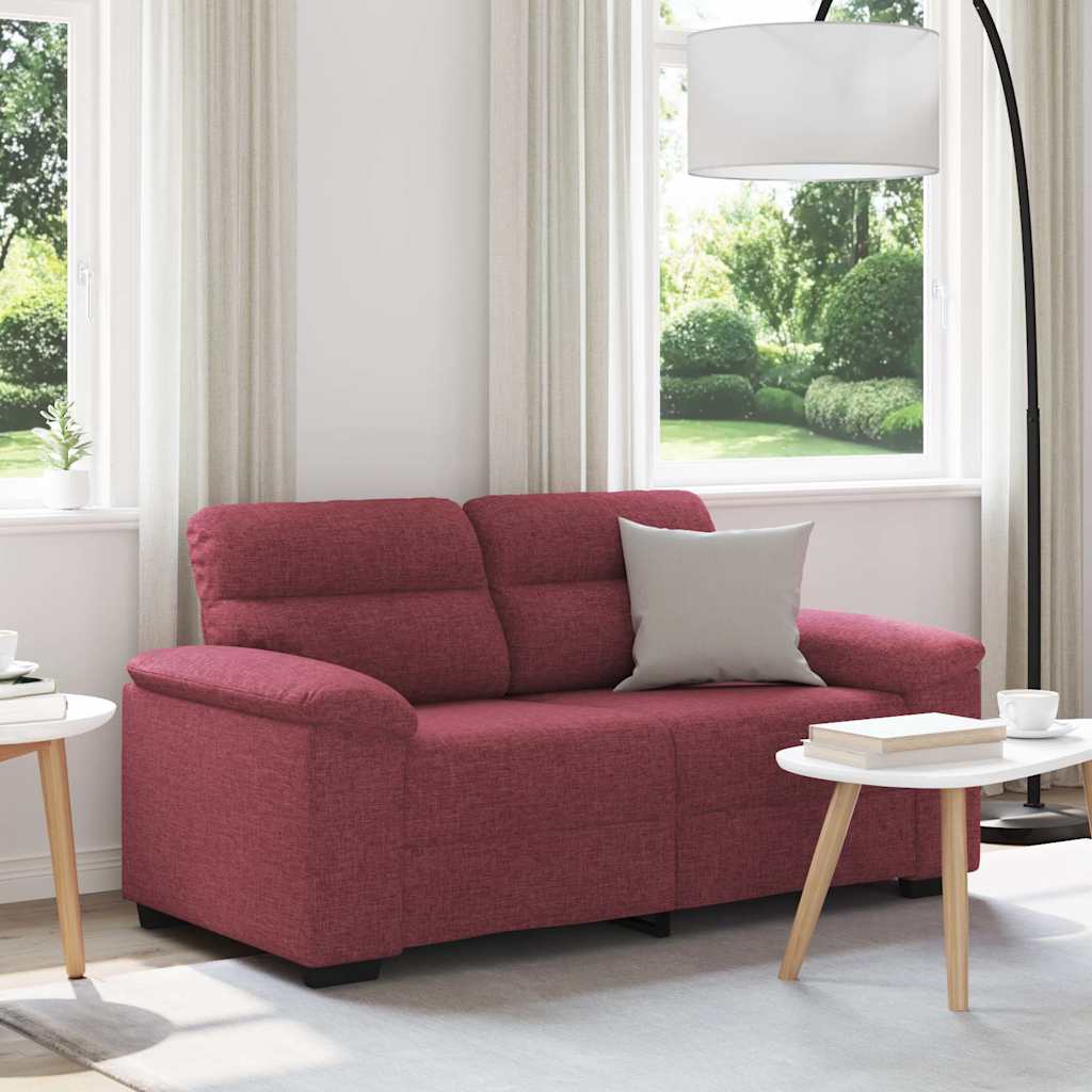 2-sitssoffa vinröd 160x81x84 cm tyg