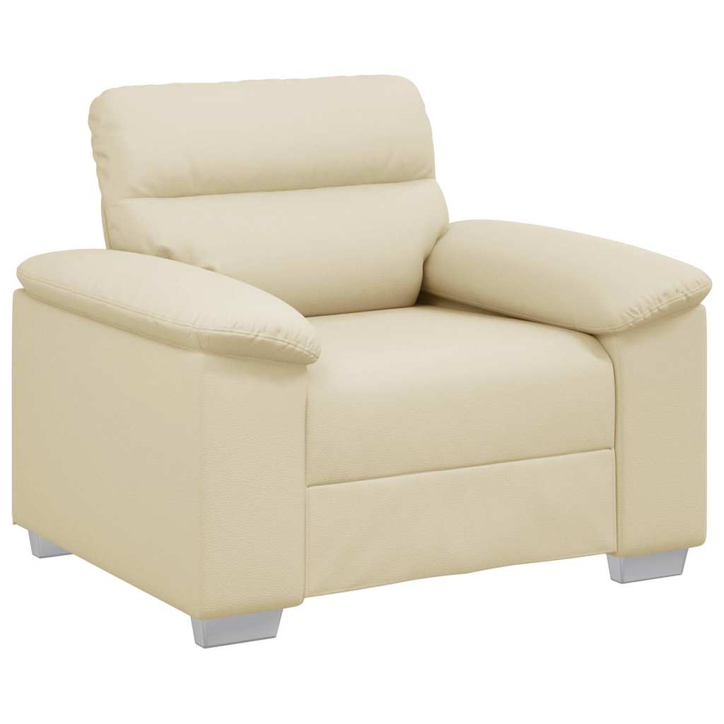 Soffa krämfärgad 100x81x84 cm konstläder