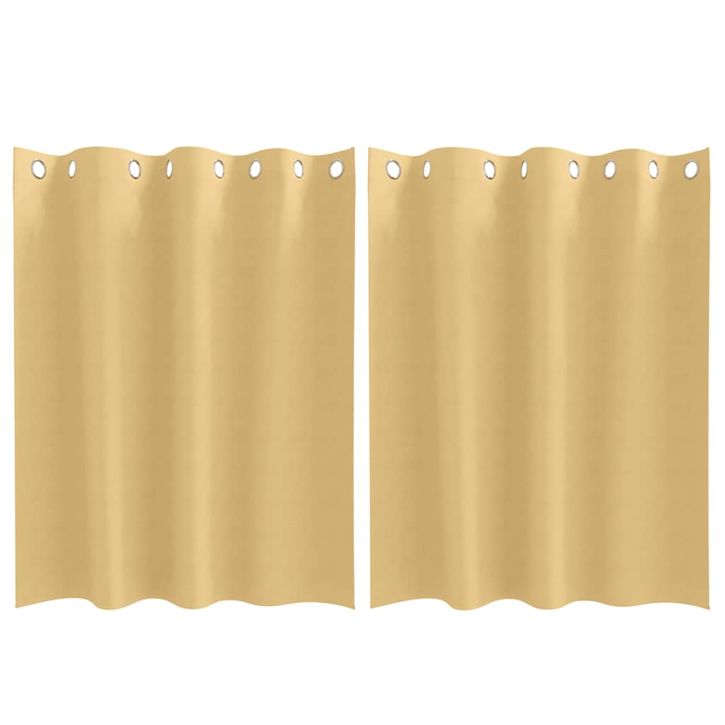 Mörkläggningsgardiner med Ringar 2 st Beige 140 x 140 cm