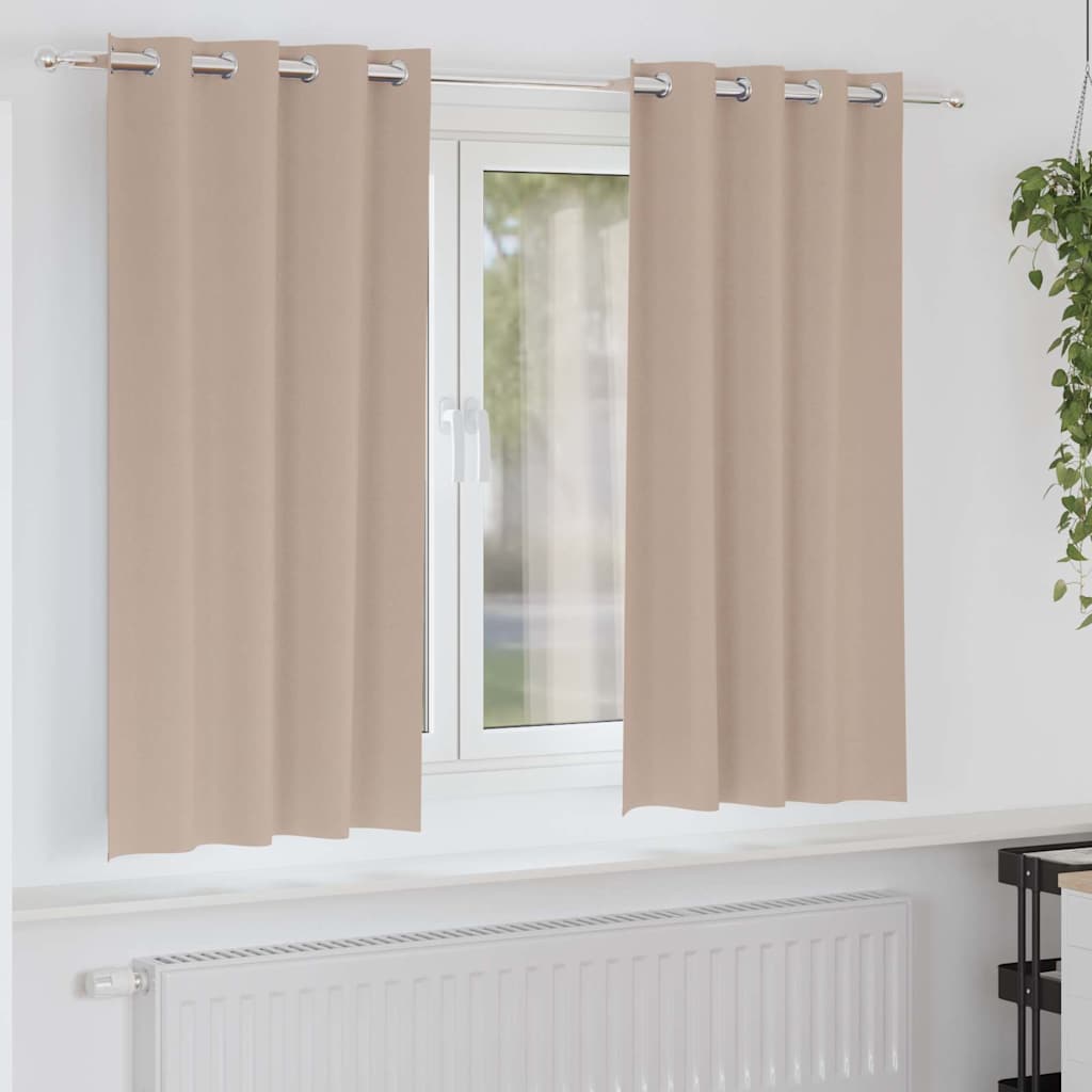 Mörkläggningsgardiner med Ringar 2 st Taupe 175 x 140 cm