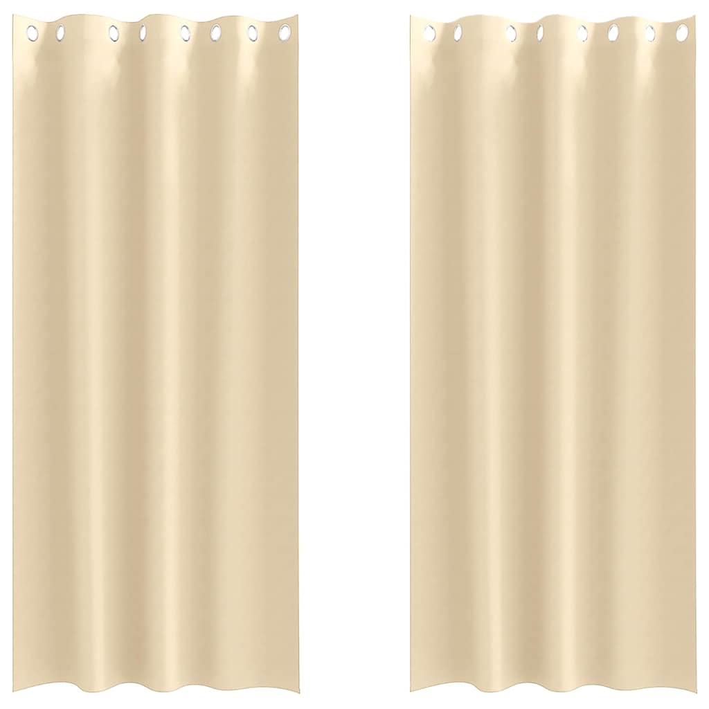 Mörkläggningsgardiner med Ringar 2 st Gräddvit 225 x 140 cm
