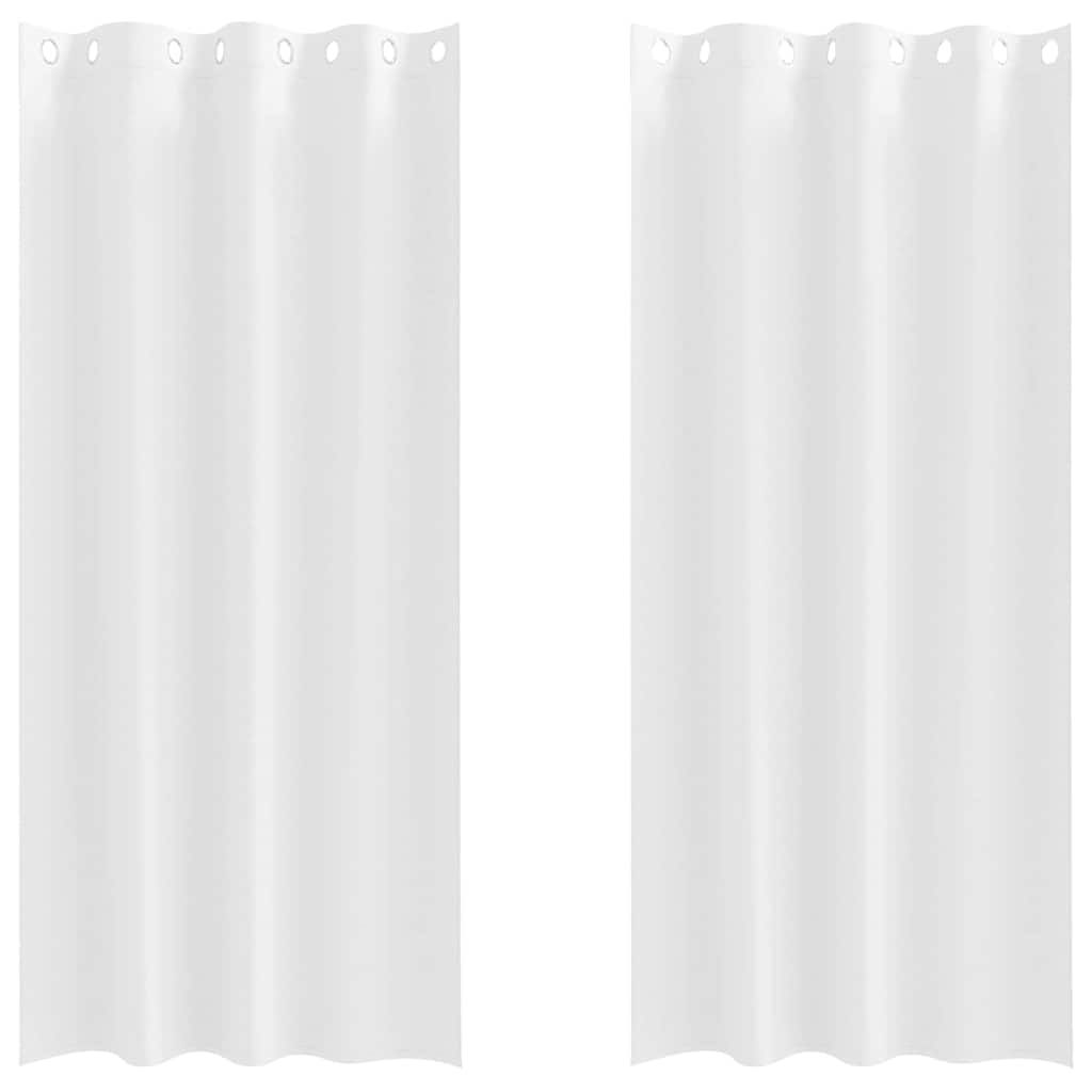 Mörkläggningsgardiner med Ringar 2 st Ren Vit 245 x 140 cm