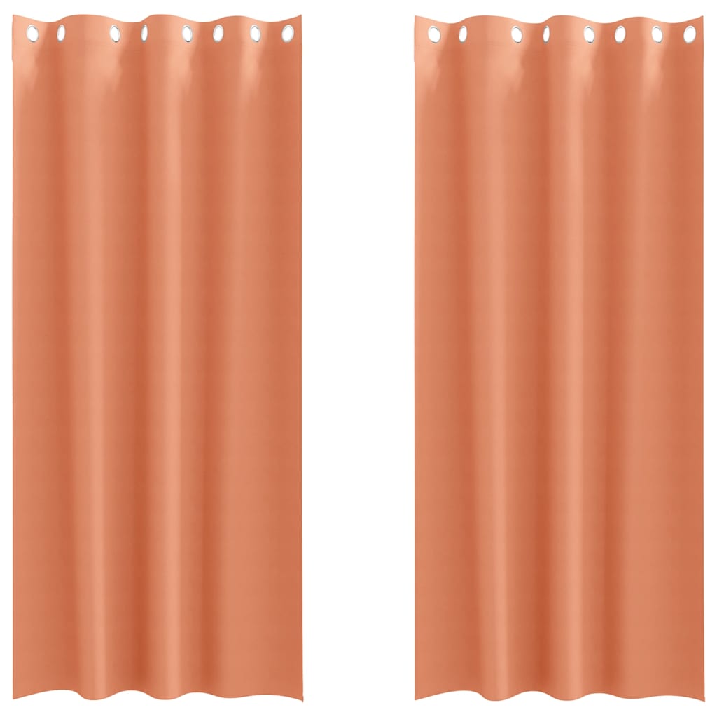 Mörkläggningsgardiner med Ringar 2 st Terracotta 225 x 140 cm