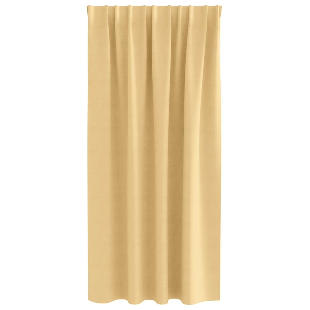 Mörkläggningsgardiner med Ringar 2 pcs Beige 175 x 140 cm