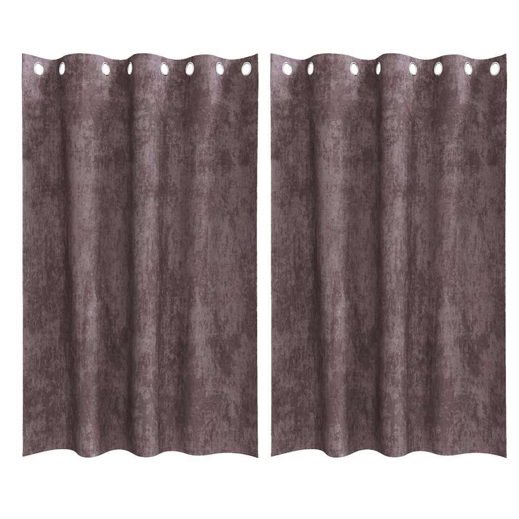 Sammetsgardiner 2 st Brun 175 x 140 cm Sammet