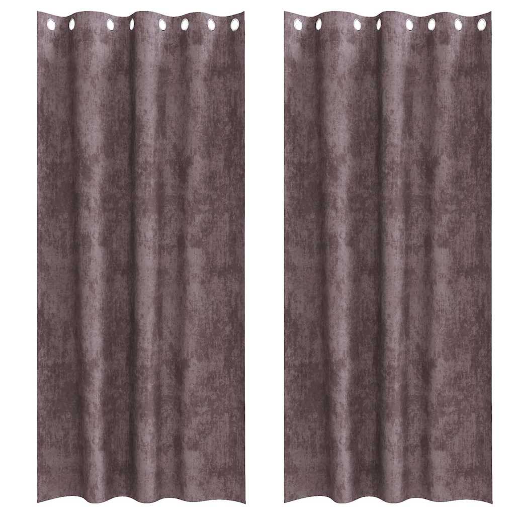 Sammetsgardiner 2 st Brun 225 x 140 cm Sammet