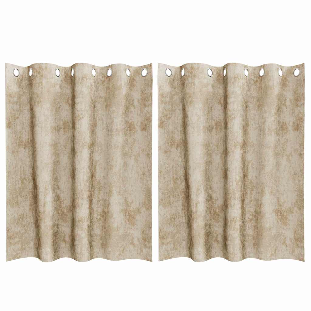Sammetsgardiner 2 st Kräm 140 x 140 cm Sammet