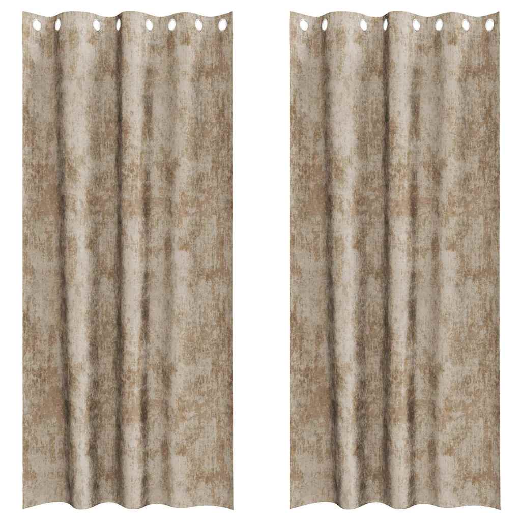 Sammetsgardiner 2 st champagne 225 x 140 cm Sammet