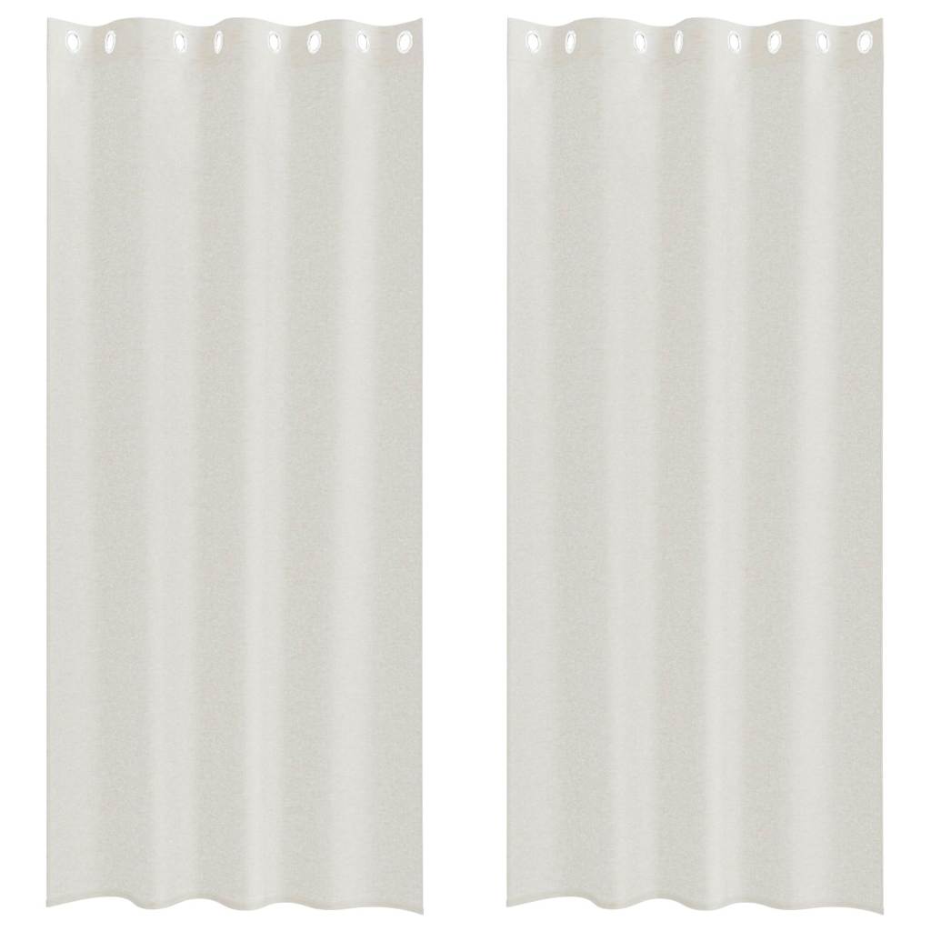Voile Gardin 2 st Kräm 245 x 140 cm Polyester