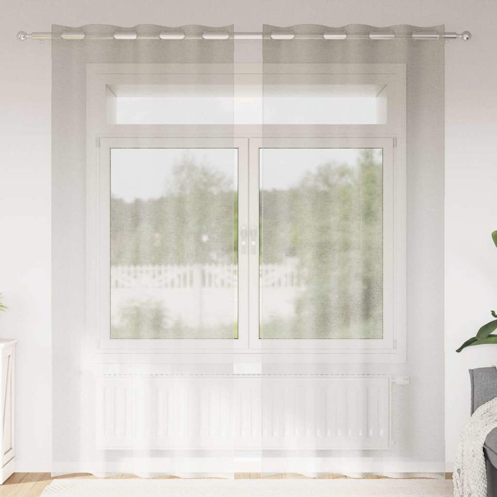 Voile Gardin 2 st Kräm 260 x 140 cm Polyester
