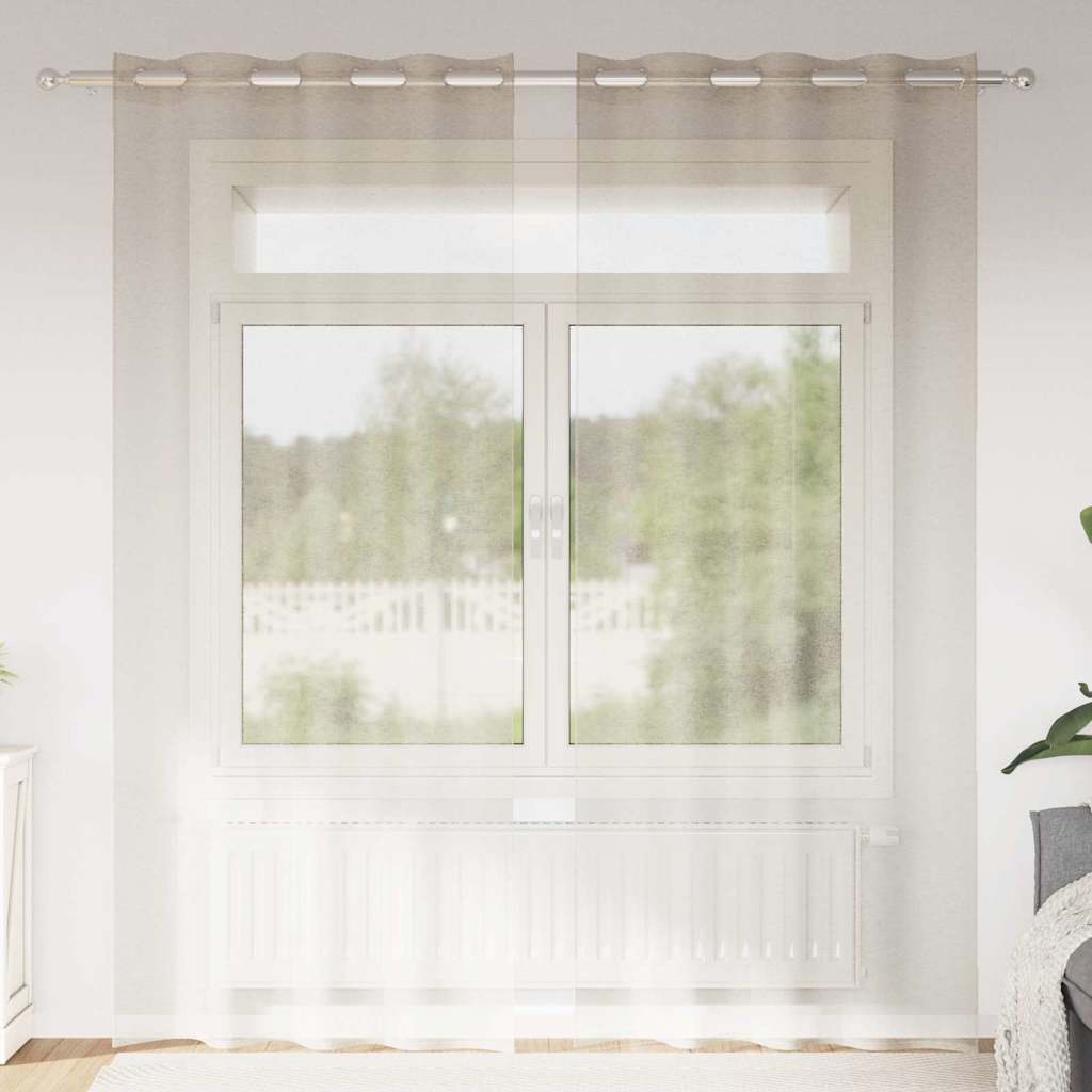 Voile Gardin 2 st Sand 225 x 140 cm Polyester