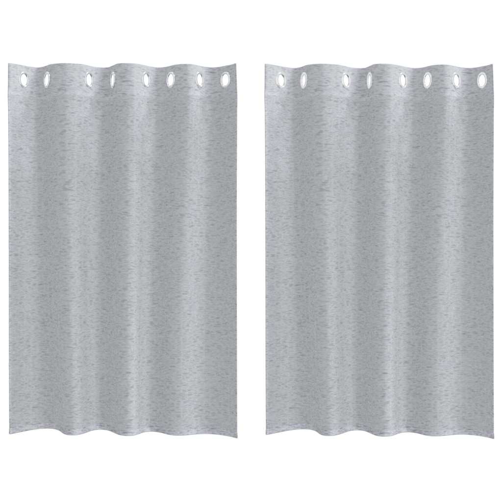 Voile Gardin 2 st Mörkgrå 140 x 140 cm Polyester