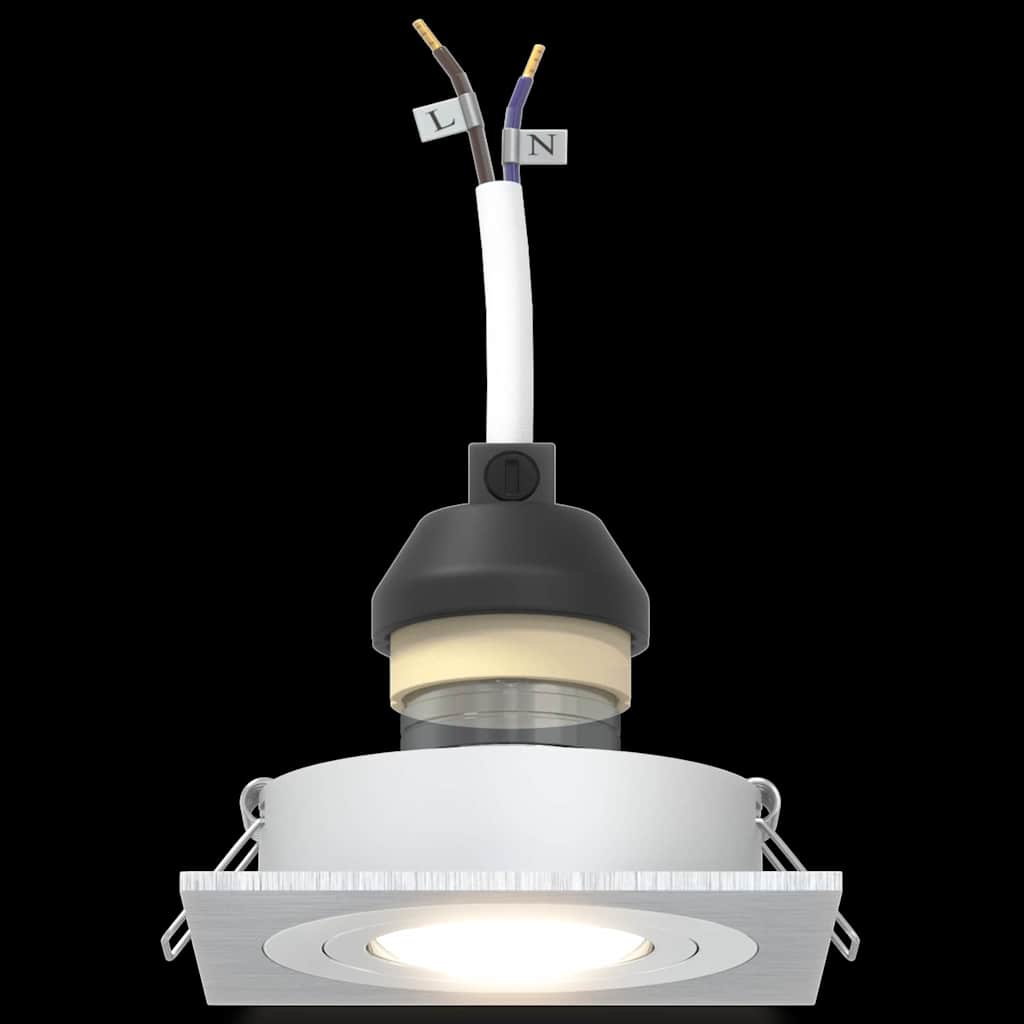 Spotlight 6 pcs Silver 9 x 9 x 2 cm Aluminium