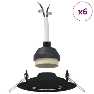 Spotlight 6 pcs Svart 9 x 9 x 2.5 cm Metall