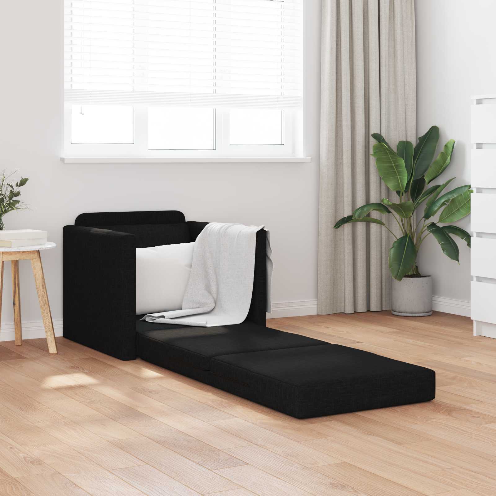 Soffsäng Svart 74 x 77 x 81 cm tyg