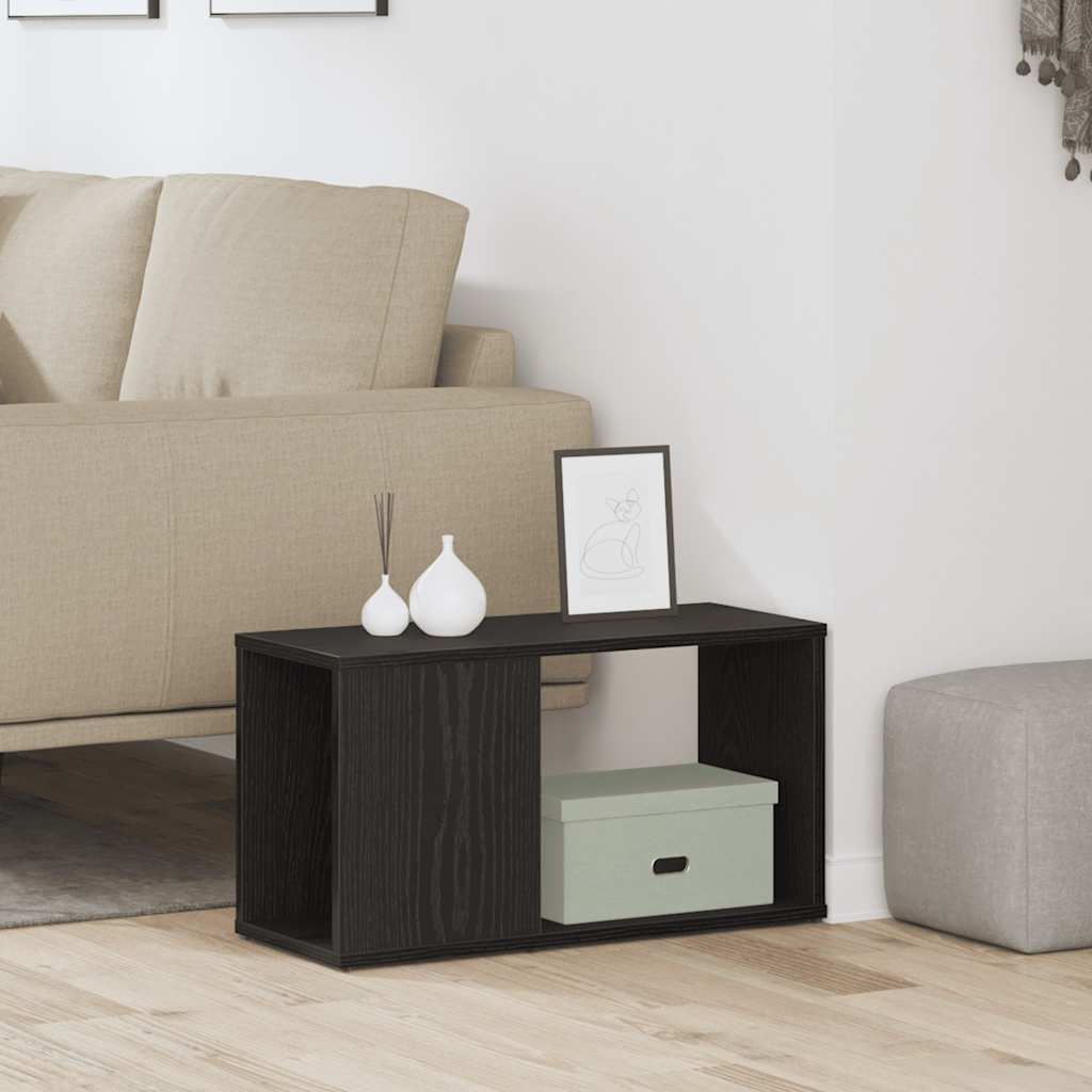 TV-bänk svart ek 60x24x32 cm konstruerat trä