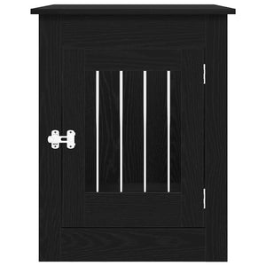 Hundbursmöbler svart ek 55x80x68 cm konstruerat trä