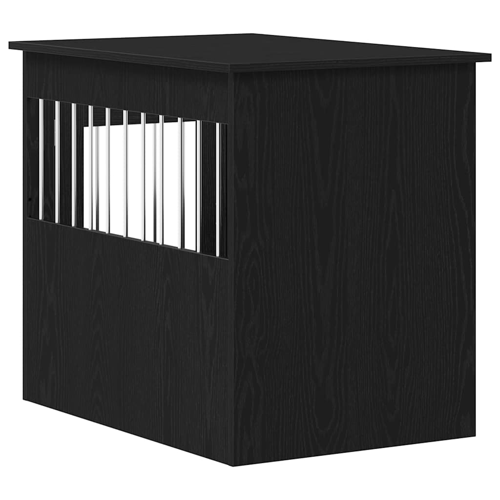 Hundbursmöbler svart ek 55x80x68 cm konstruerat trä