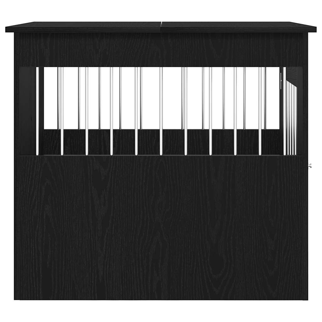 Hundbursmöbler svart ek 64,5x80x71 cm konstruerat trä