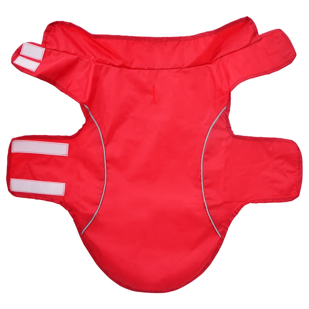 Regnrock för hundar med reflekterande remsor polyester röd XXS