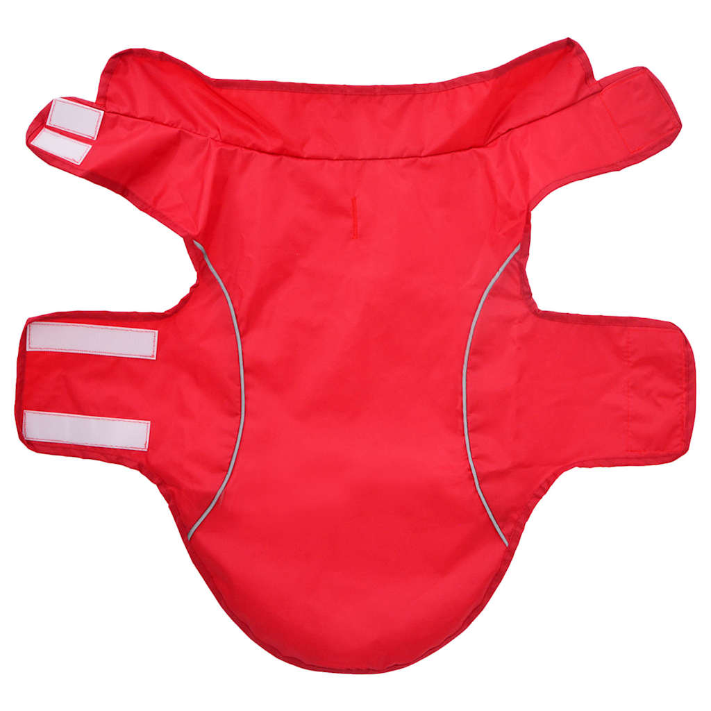 Regnrock för hundar med reflekterande remsor polyester röd s