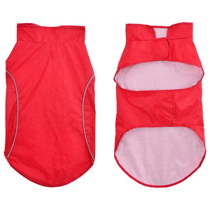 Regnrock för hundar med reflexer polyester röd 2XL