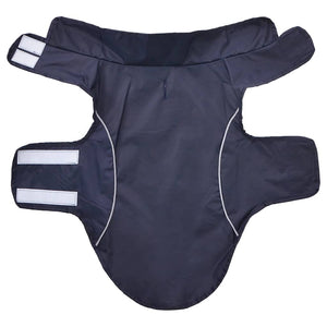 Regnrock för hundar med reflekterande remsor polyester marinblå