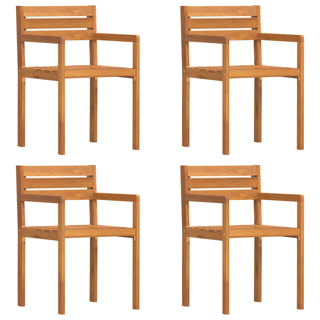 Trädgårdsstolar 4 st 50x53x80 cm massivt trä akacia