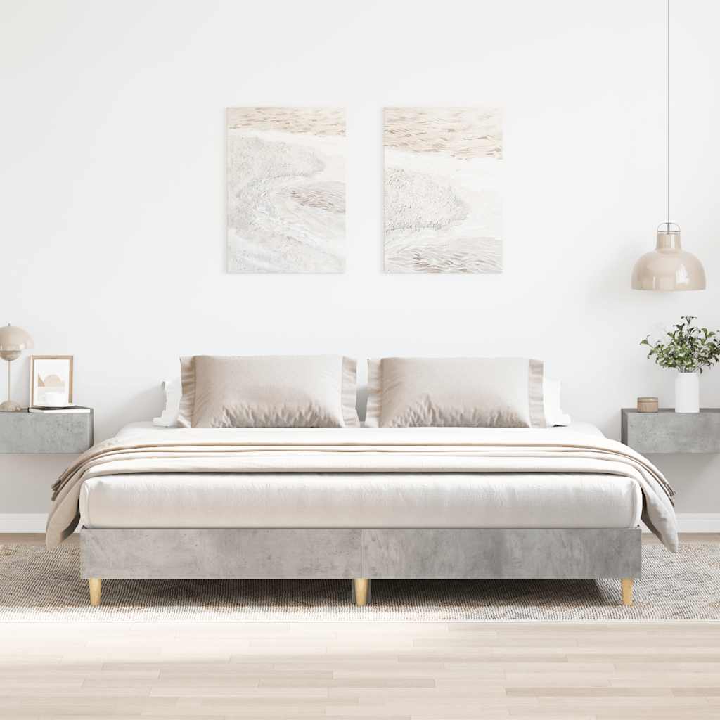 Sängram utan madrass betonggrå 180x200cm konstruerat trä
