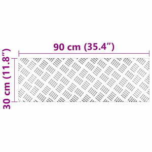 Trappsteg Rektangulär 4 pcs Silver 90 x 30 cm Aluminium