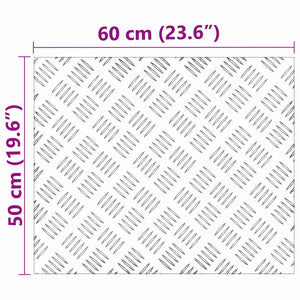 Trappsteg Rektangulär 2 pcs Silver 60 x 50 cm Aluminium