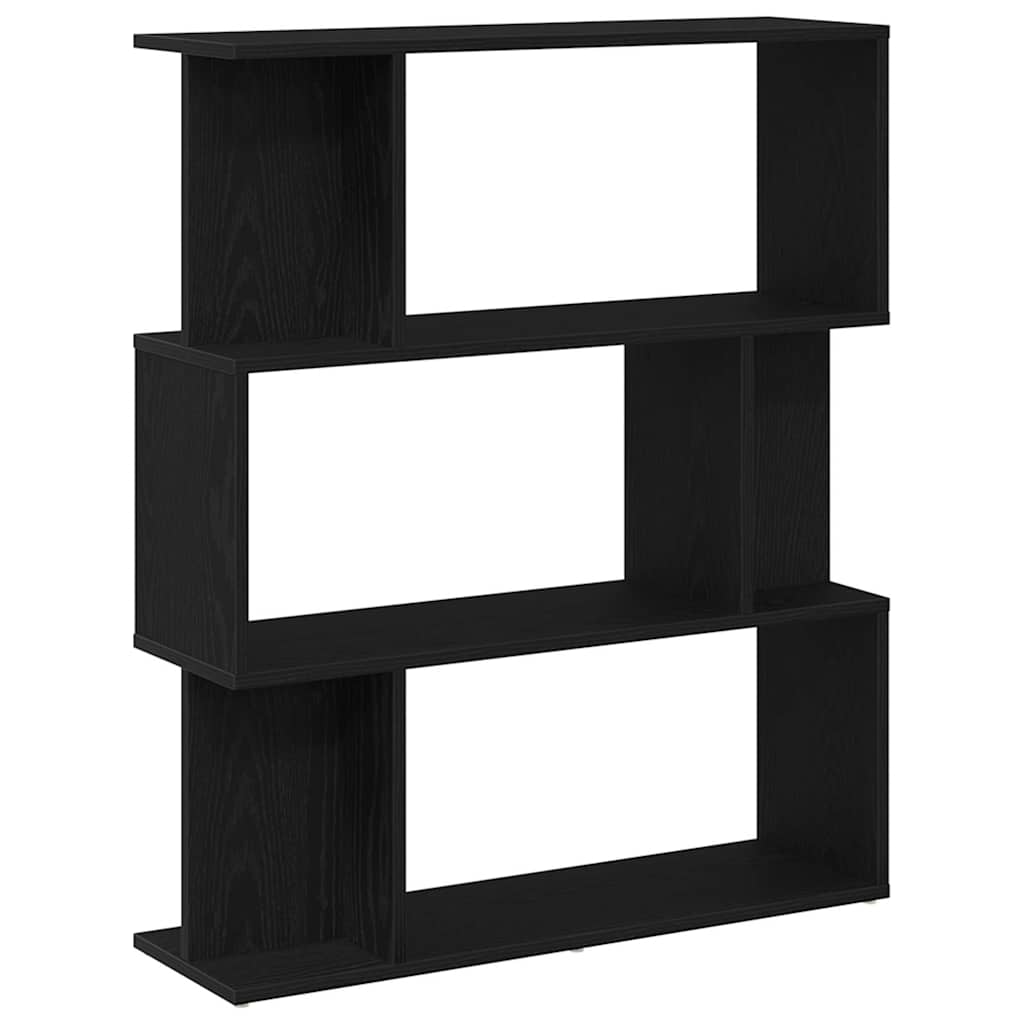 Bokhylla svart ek 80x24x96 cm konstruerat trä