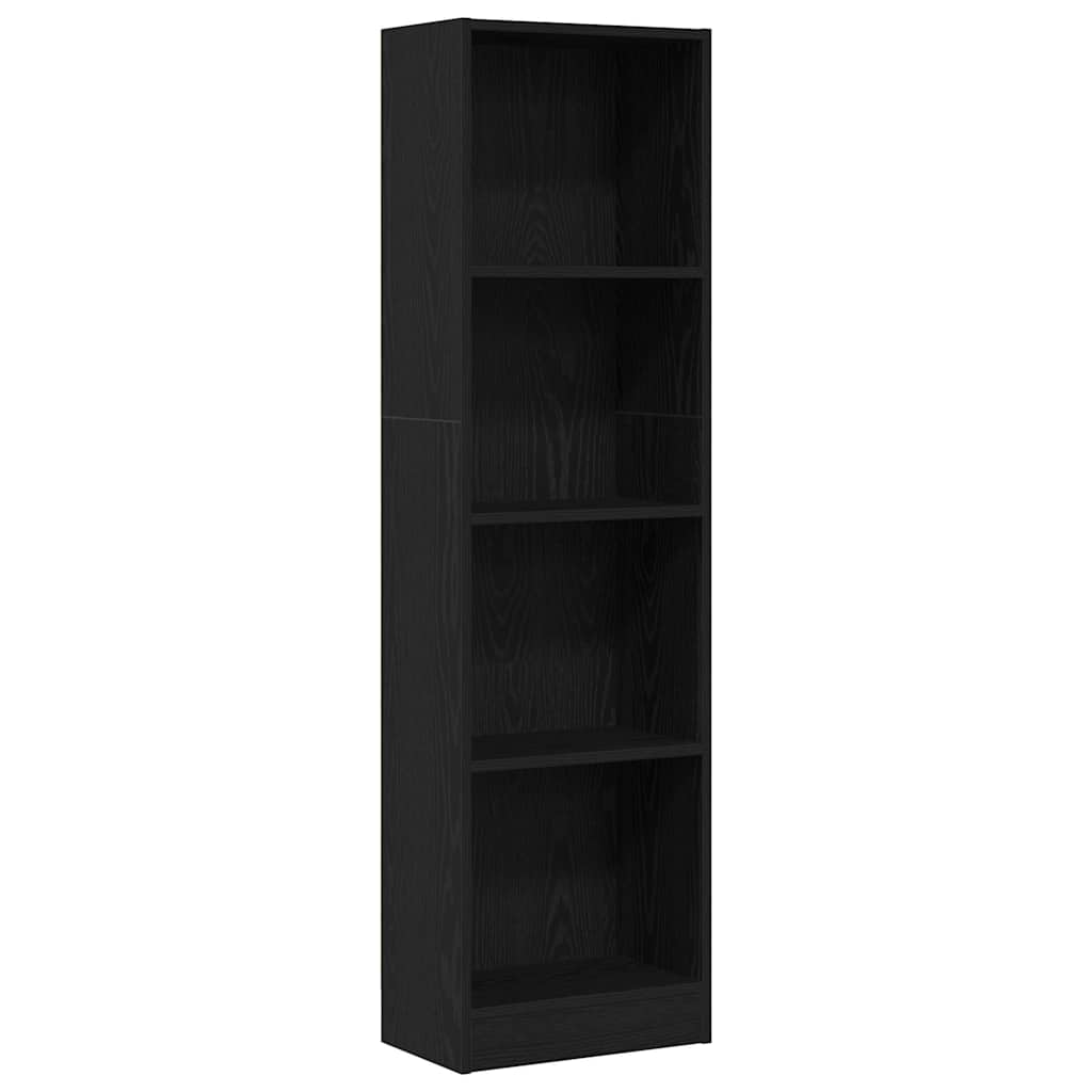 Bokhylla svart ek 40x24x143 cm konstruerat trä