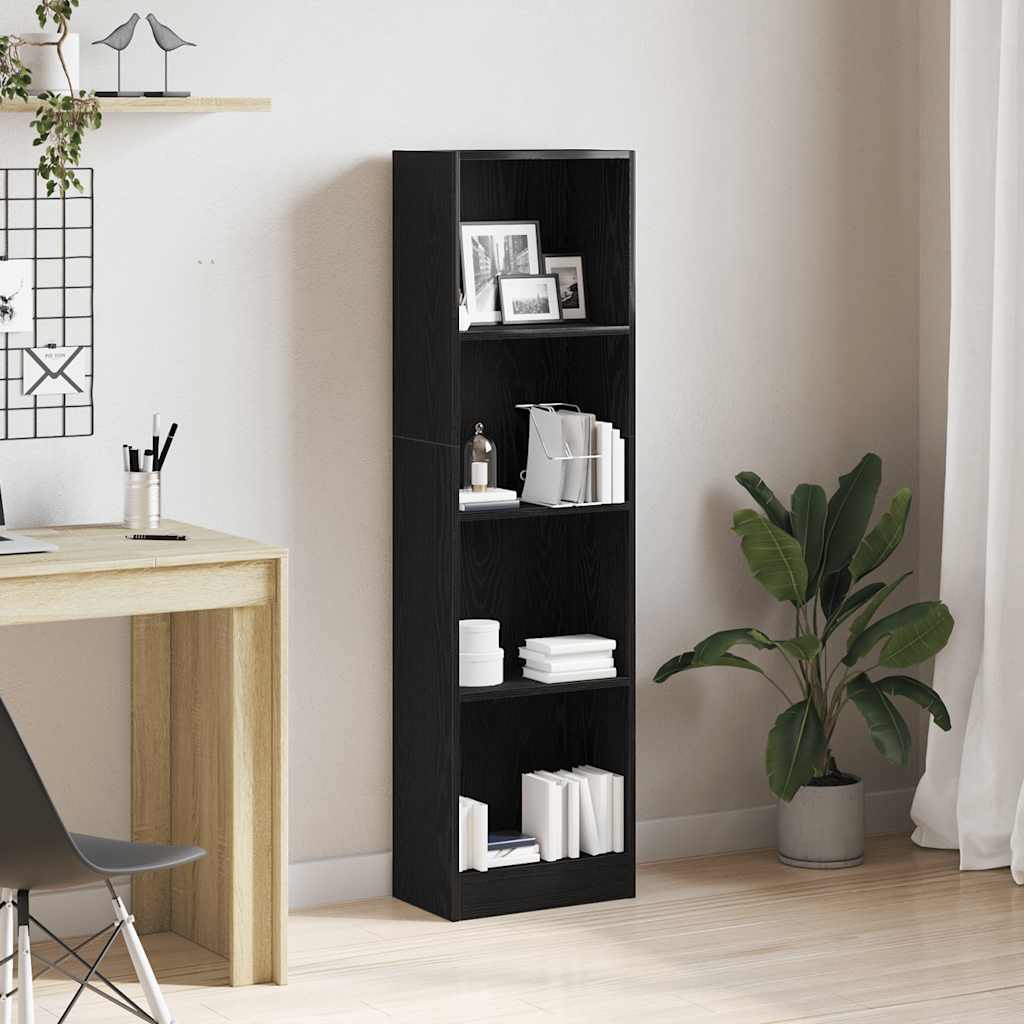 Bokhylla svart ek 40x24x143 cm konstruerat trä