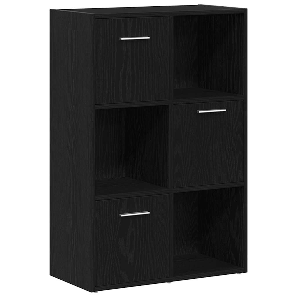 Bokskåp/rumsavdelare svart ek 60,5x30x90cm konstruerat trä