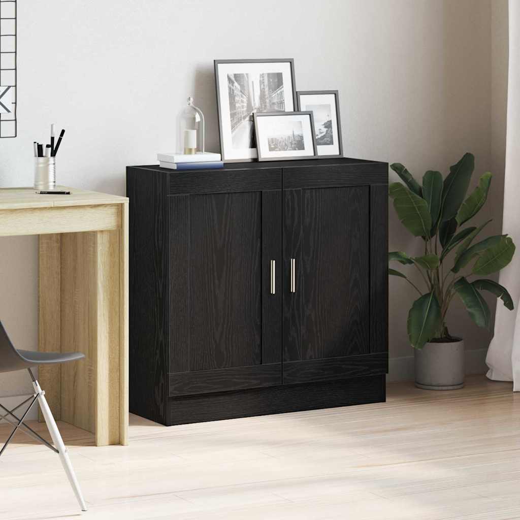 Bokskåp 3 nivåer 82,5 x 30,5 x 80 cm Konstruerat trä Svart Ek