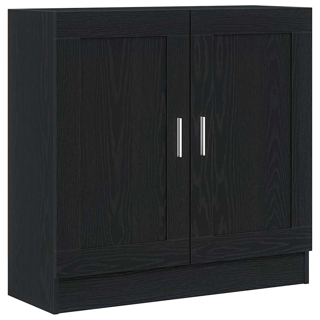 Bokskåp 3 nivåer 82,5 x 30,5 x 80 cm Konstruerat trä Svart Ek