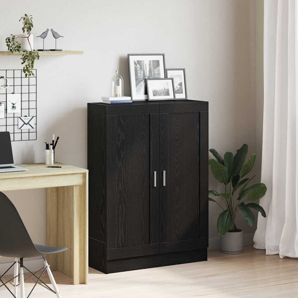 Bokskåp 3 nivåer 82,5 x 30,5 x 115 cm Konstruerat trä Svart Ek