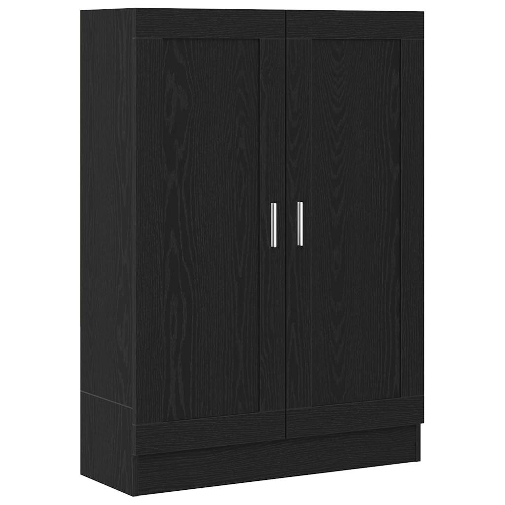 Bokskåp 3 nivåer 82,5 x 30,5 x 115 cm Konstruerat trä Svart Ek