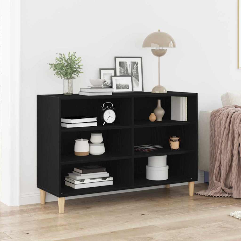 Sideboard Svart Ek 103,5 x 35 x 70 cm Konstruerat trä