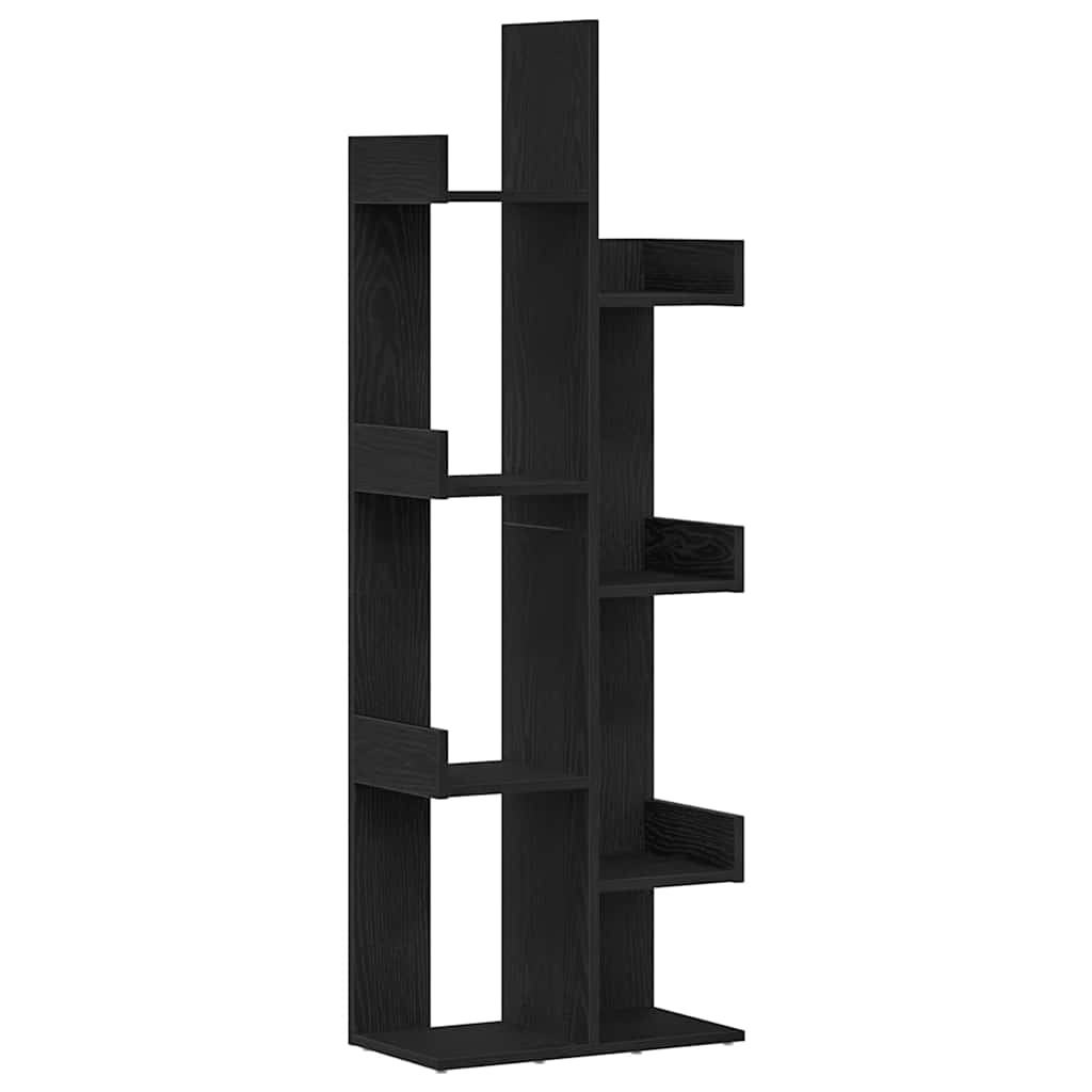 Bokhylla 8 nivåer 48 x 25,5 x 140 cm Konstruerat trä Svart Ek