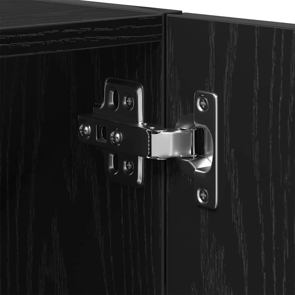 Väggskåp Väggmonterad Svart Ek 60 x 30 x 70 cm Konstruerat trä