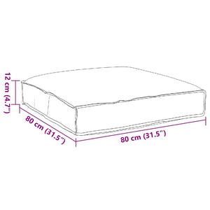 Palldyna för sits Grå 80 x 80 x 12 cm Oxford tyg
