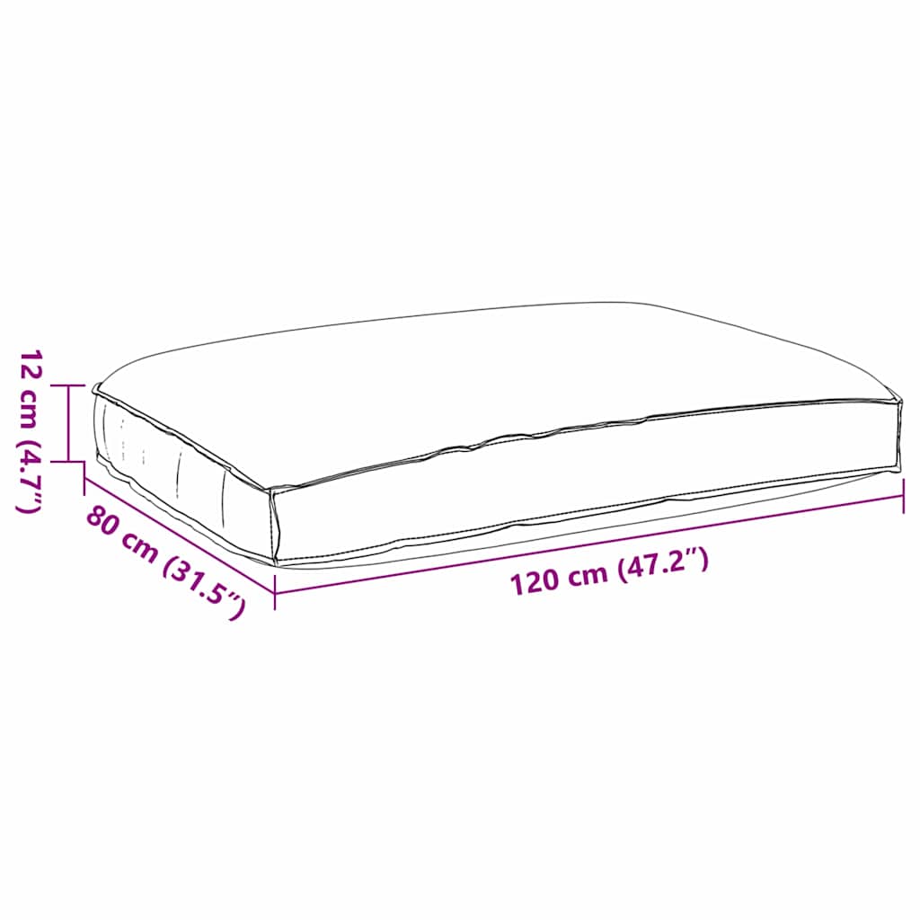 Kudde Vinröd 120 x 80 x 12 cm Oxford Tyg