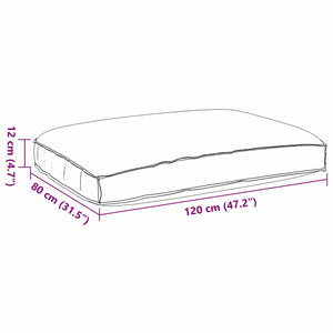 Kudde Vinröd 120 x 80 x 12 cm Oxford Tyg