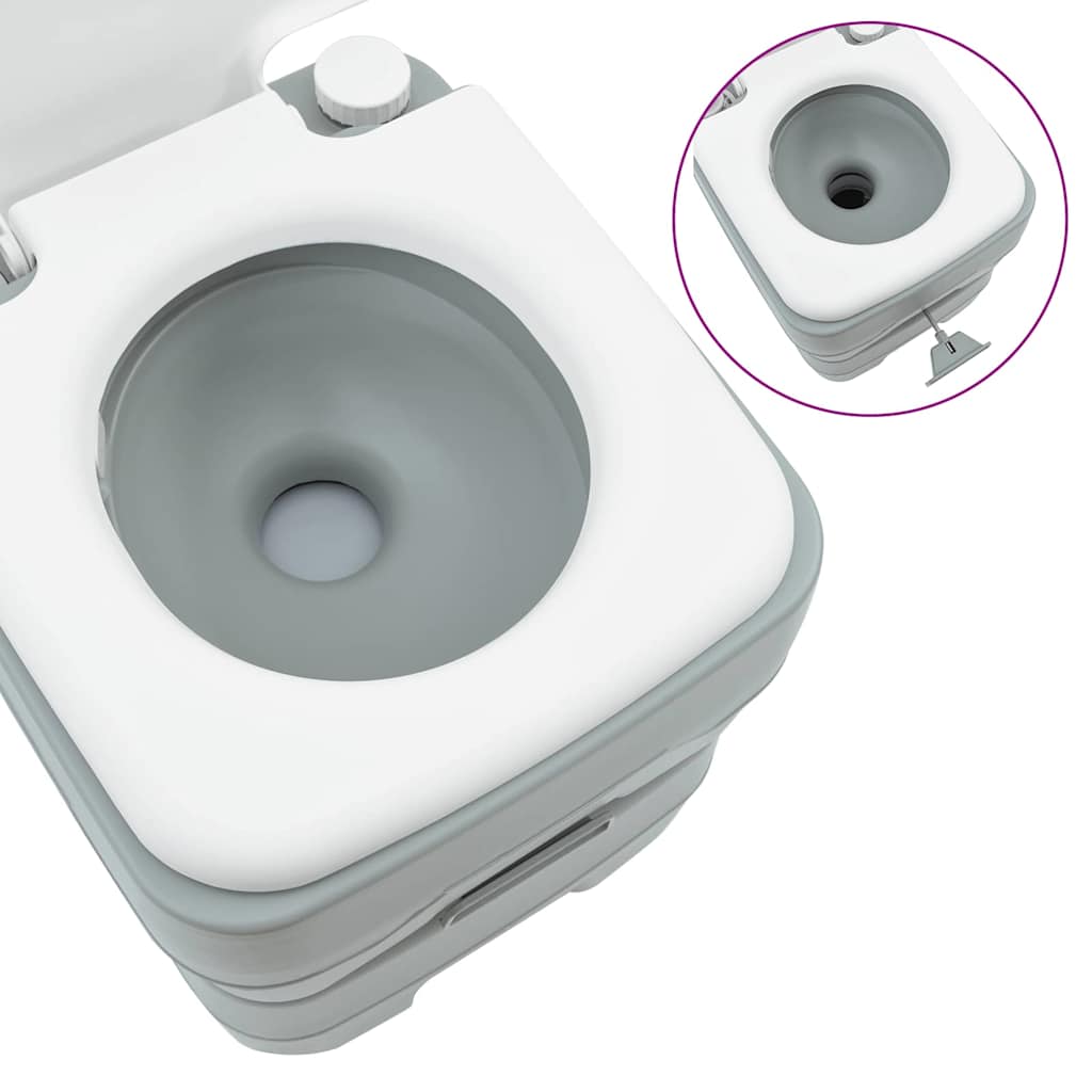 Camping Toalettsats 2 pcs Grå 50,5 x 33 x 103 cm